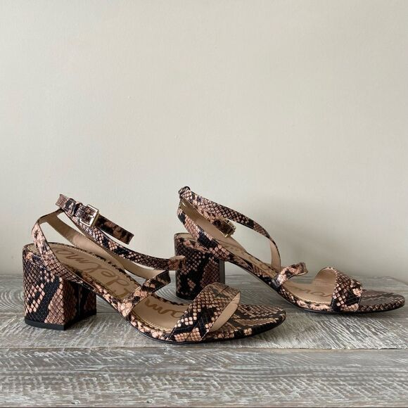 Nwob-sam Edelman- Sammy Snake Print Wrap Around Block Heel Sandal (Size:9.5) - Picture 2 of 10